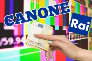 Uno schermo tv in pausa e 200 euro