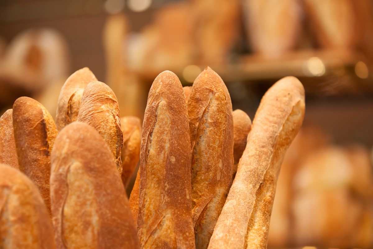 Pane esposto in un panificio