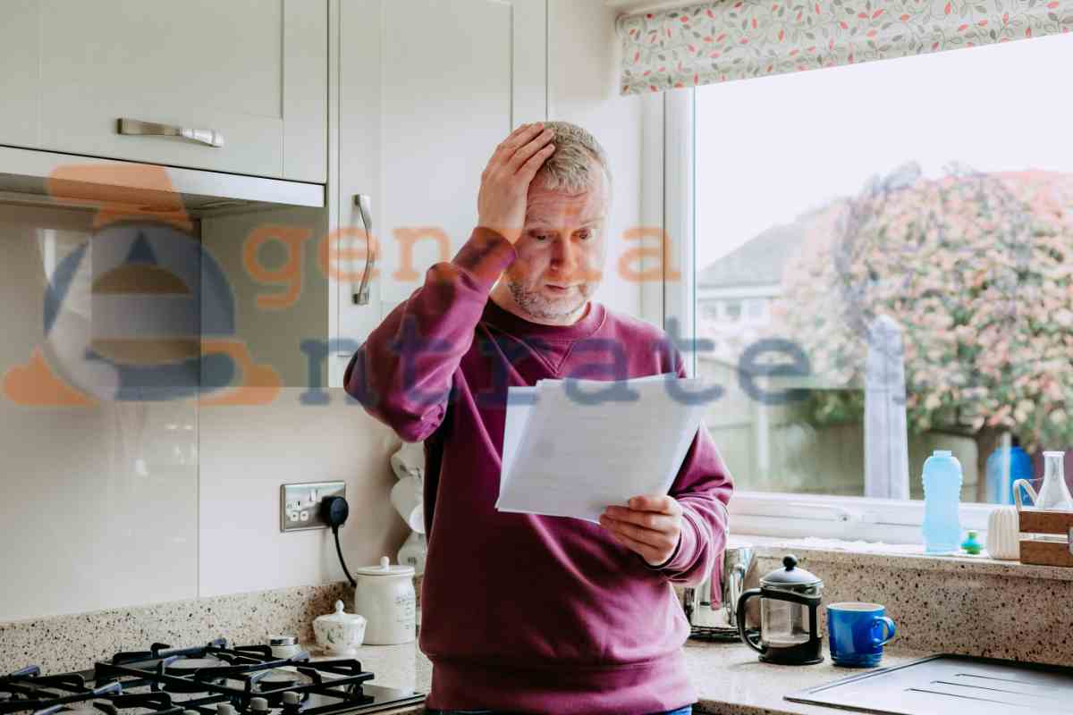 Uomo molto preoccupato dall'avviso dell'Agenzia delle Entrate