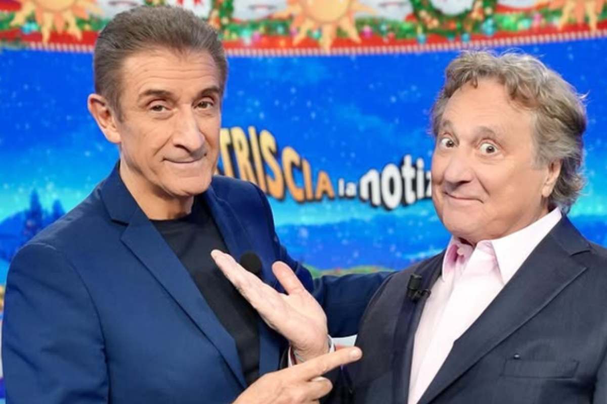 Enzo Iacchetti ed Ezio Greggio a Striscia la notizia